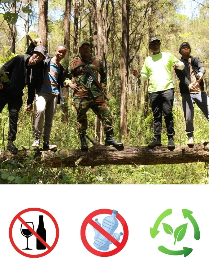Youth group exploring the forest